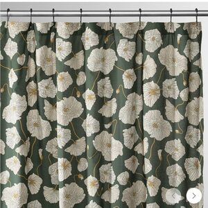 Schoolhouse Botanical Green and Cream Shower Curtain